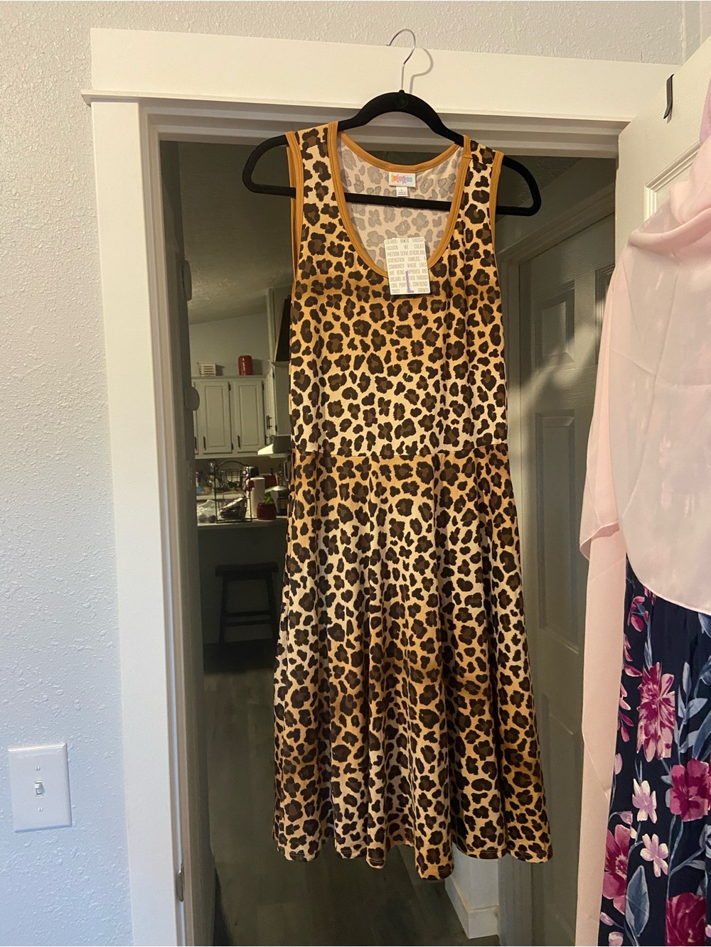 LuLaRoe Leopard Print Tank Dress in Brown and Tan with pockets!